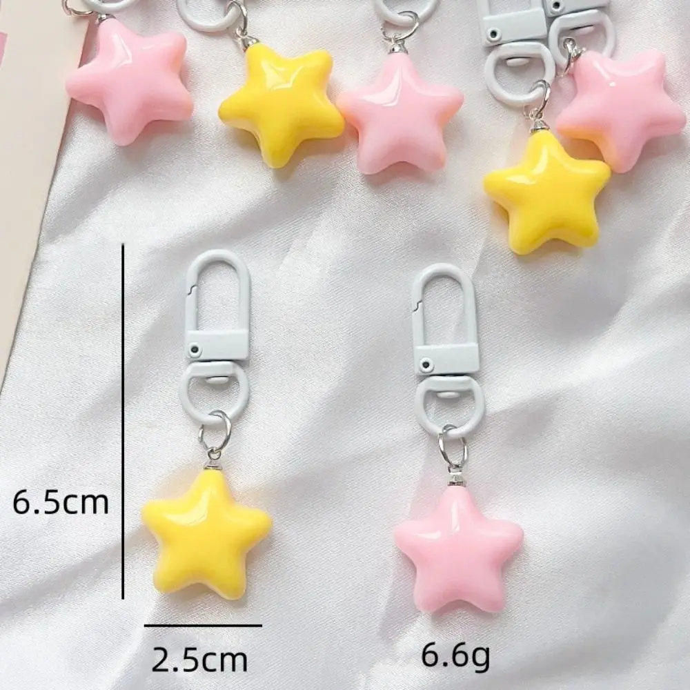 Stars Yellow Pink Stars Keychain Cute Soft Pentagram Chubby Yellow/Pink Fun Decorative