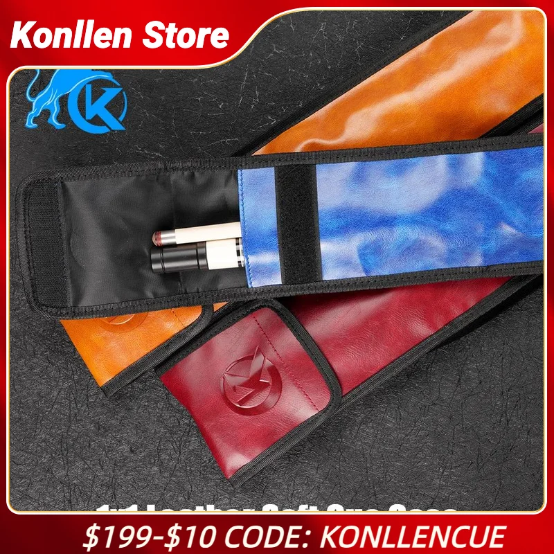 

KONLLEN Billiard Cue Case with 2 holes and 1/2 Pu Leather Cue Case for Carom Pool Cue Soft Case Billiards Accessories