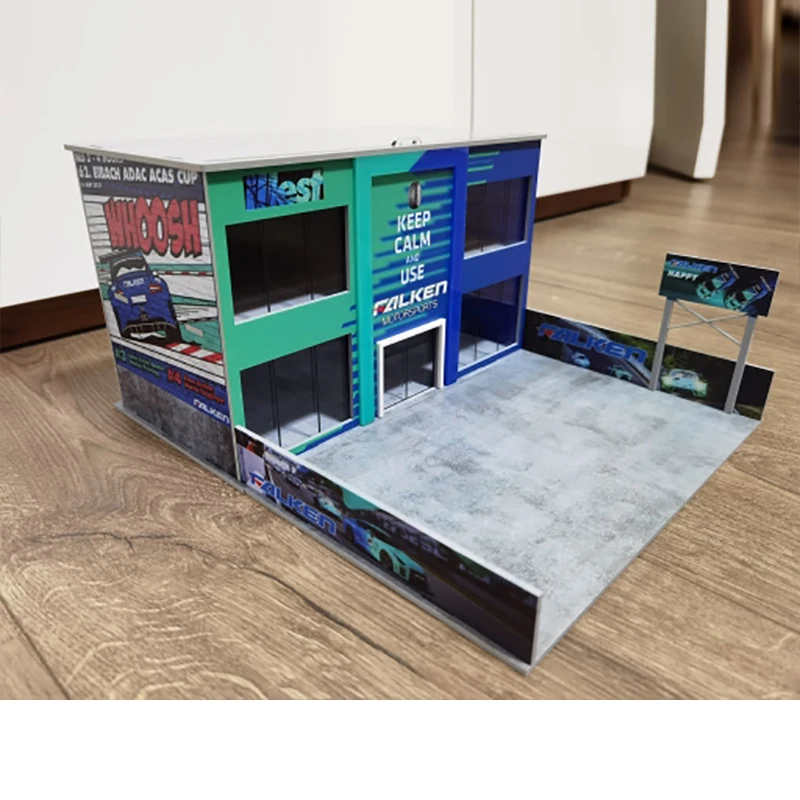 Assemble Diorama 1/64 LED Lighting Double Deck Garage Model Car Station Parking Lot - Falken Coating