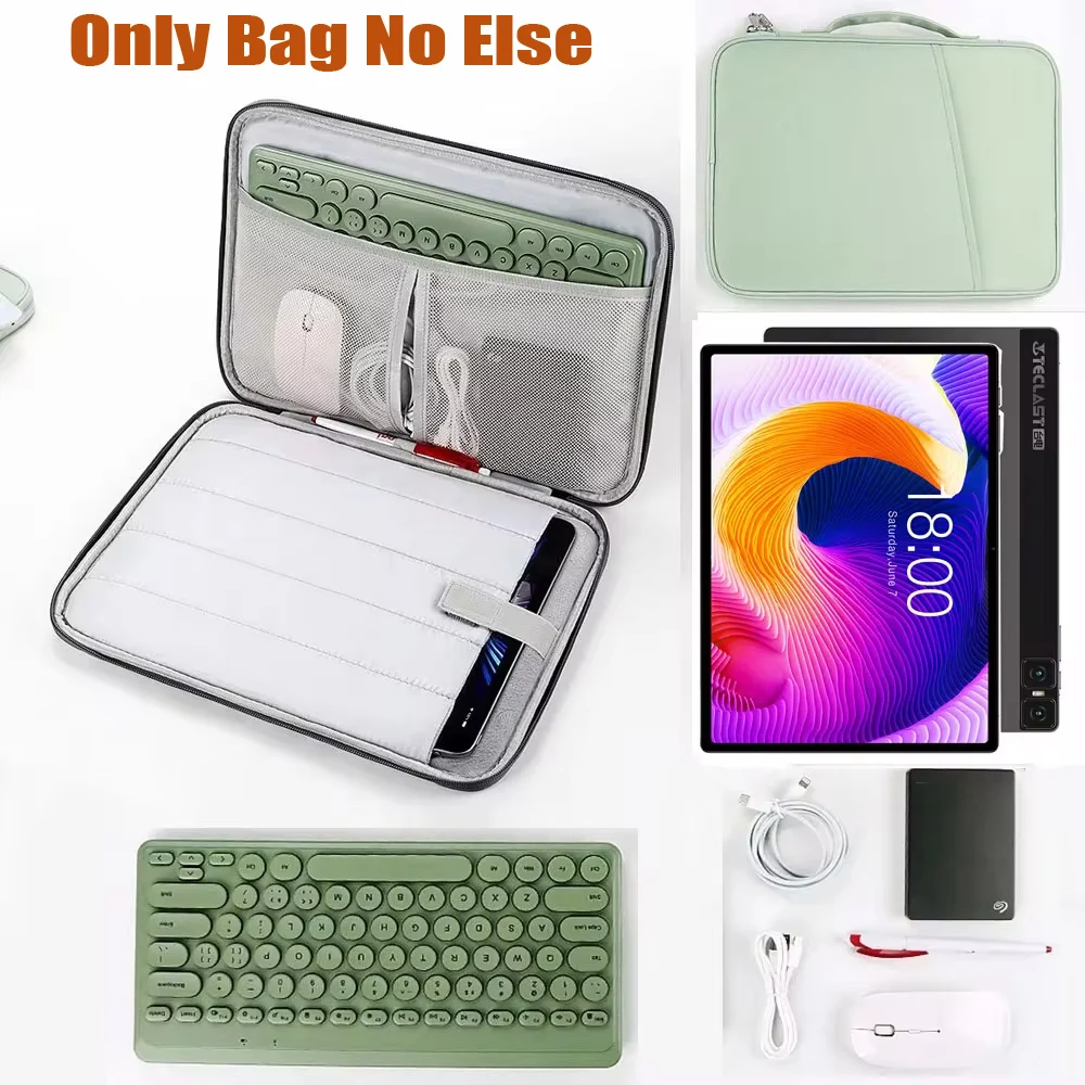 Tablet Storage Bag for Teclast T40HD T40 Air Waterproof Sleeve Multi Pockets Carry Case Handle Zip Pouch for Cable Mouse Phone