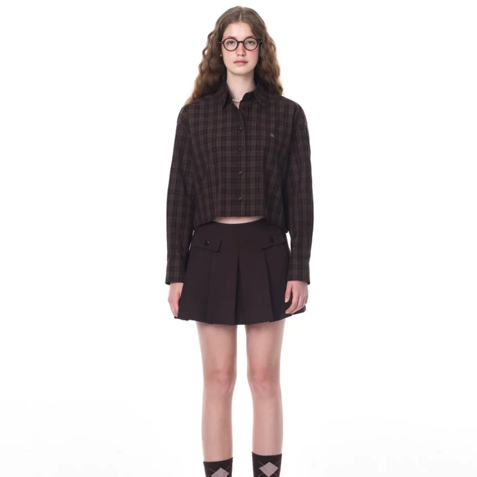 Loose Fit Plaid Long Sve irt ort Sle Contrastkleur Casual Vintage Dames Katoen irt Qui Droog Huidvriendelijk