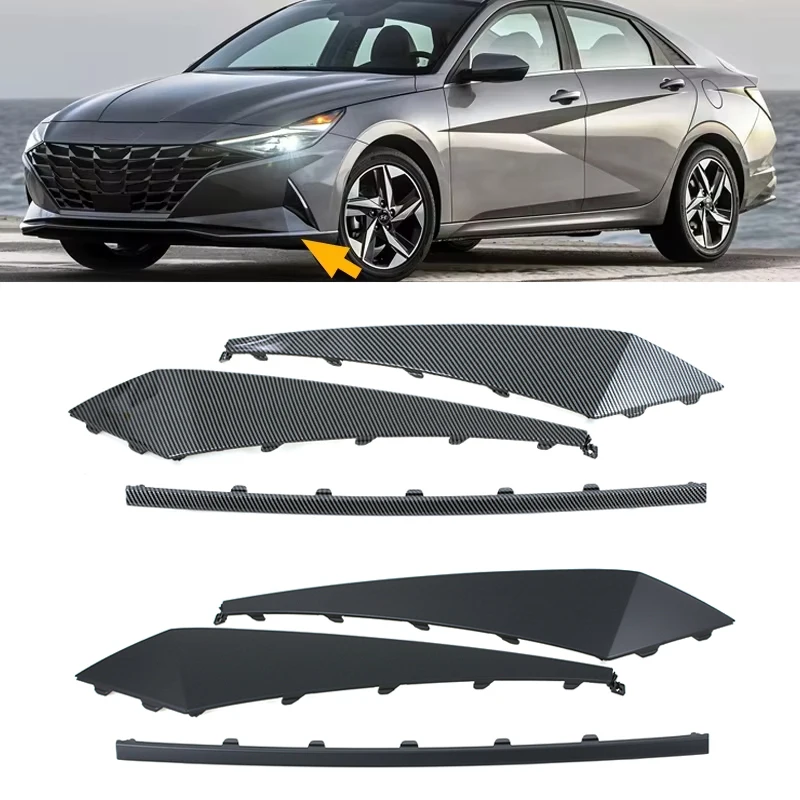 

Auto Front Bottom Bumper Black Garnish Exterior Decoration Parts For Hyundai Elantra 2021 2022 Front Decorative Strips