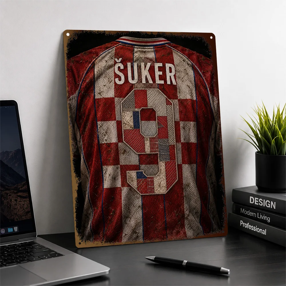 Davor Šuker Football Printed Poster Customized Metal Sign Club Legacy Style Wall Art Perfect For Matchday Admirers In Home Gym