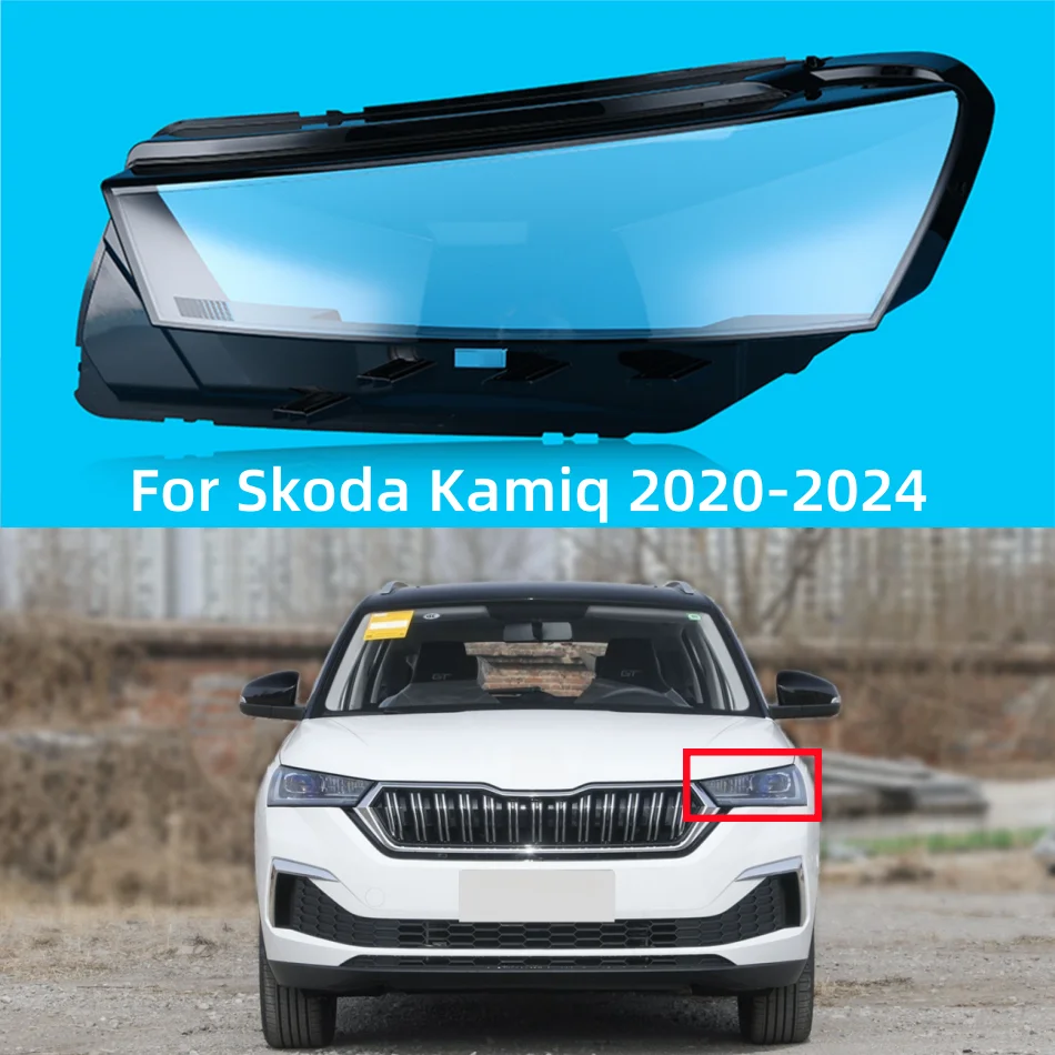 

For Skoda Kamiq 2020 2021 2022 2023 2024 Headlight Transparent Cover Headlamp Housing Lampshade Lamp Shell Lens