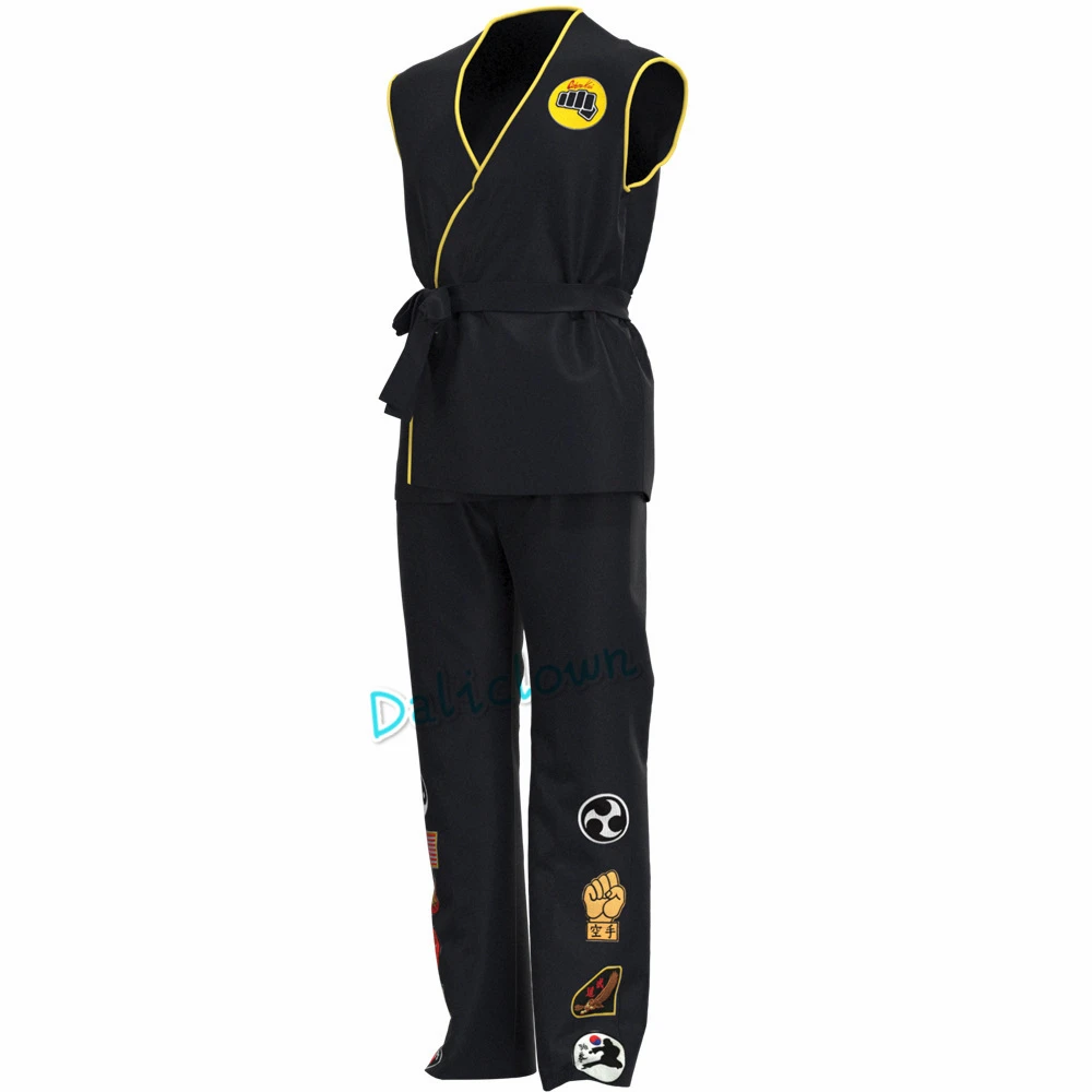 Das Karate Kid Daniel LaRusso Johnny Lawrence Black Karate Uniform Stirnband Cobra Kai Cosplay Kostüm für Kinder Kind Erwachsene – Detail 2