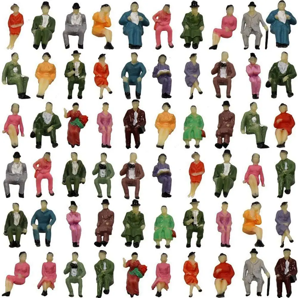 10/100pcs 1:30 1:100 1:200 Scale Model Building People Figures Mixed Color Different Poses Passengers Stand/Sit People Model ABS