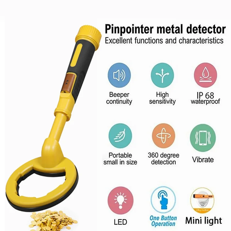 AAAEL-Handheld Submersible Metal Detector Metal Detector With3 Detection Modes Pulse Induction Lost Alarm Function