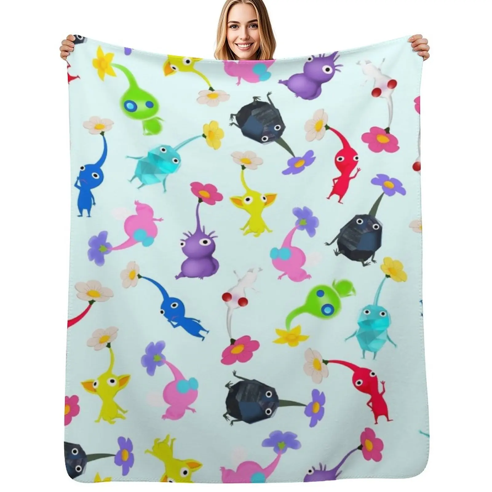 ALL Pikmin Throw Blanket Soft Plush Blanket as Housewarming Gift