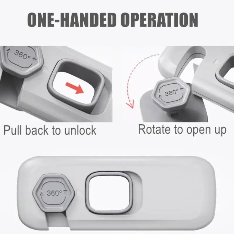 New Baby Safety Lock 360 Degree Rotation Design No Drill Strong Adhesive Cabinets Drawers Wardrobes Child Safety Protection