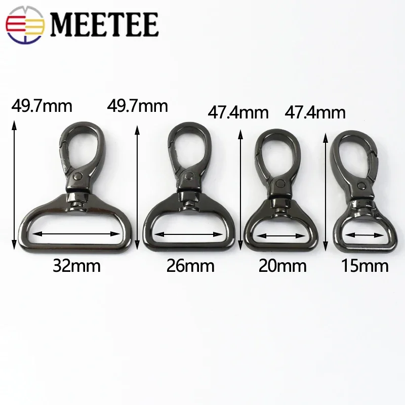 4/10/20Pcs Meetee Metal Hook Buckles 15-32mm Swivel Lobster Clasp for Bag Strap Handbag Keychain Trigger Snap Clip DIY Accessory