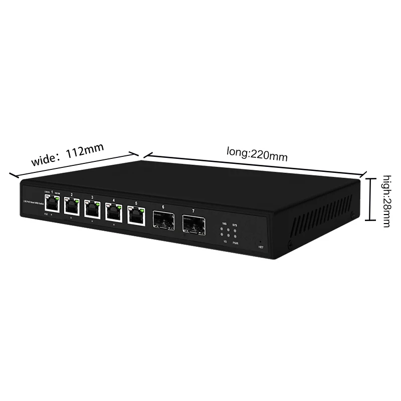 ONTi-5 포트 2.5G 웹 관리 PoE 스위치, 2x10G SFP + L2-업 링크 스위치