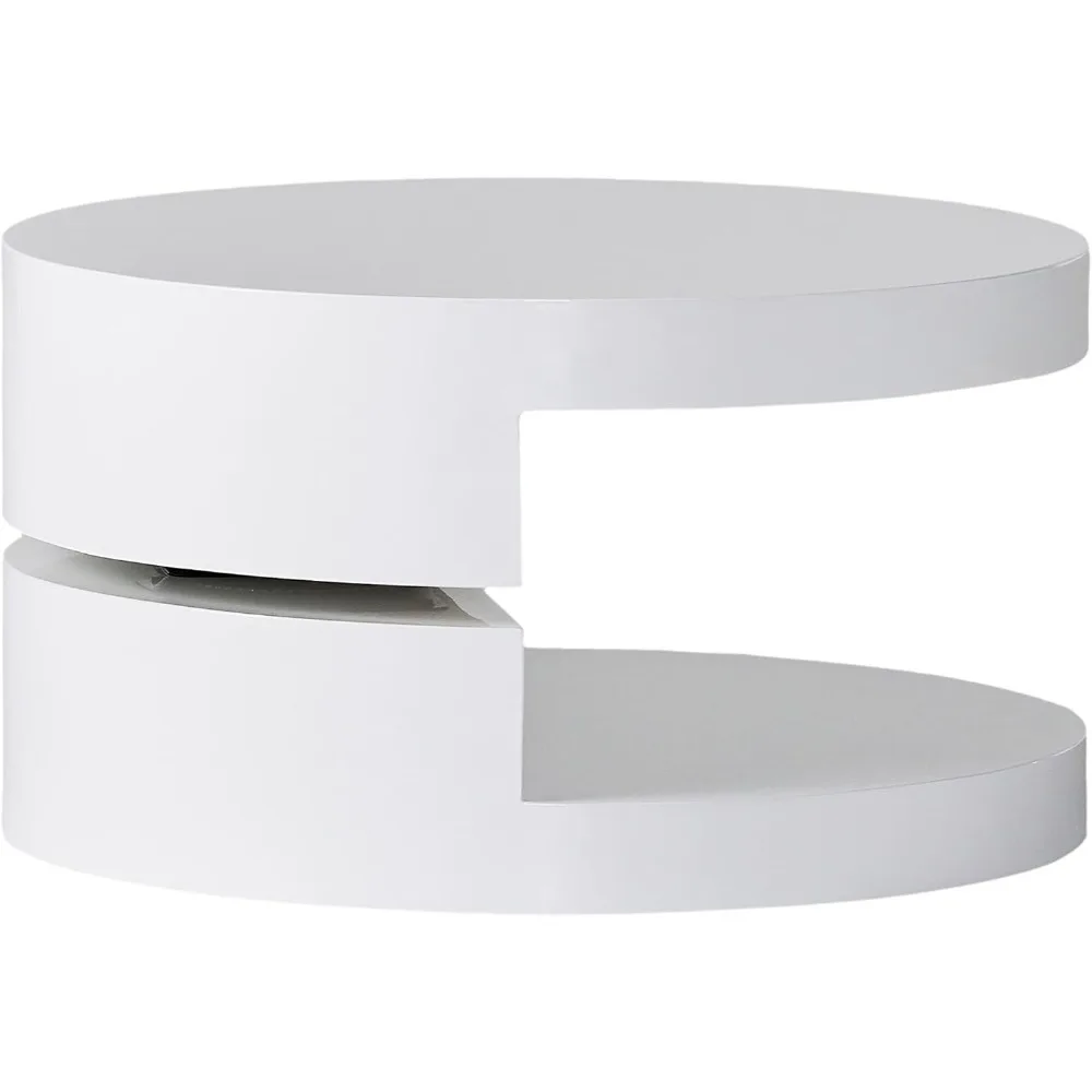

Small Circular Mod Rotatable Coffee Table, Glossy White