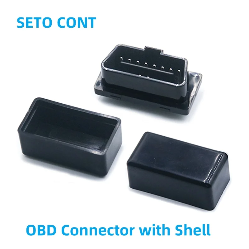 16 Pin 12V OBD Connector Male With OBD2 Housing  20mm for ELM327 Automatic Window Lifter Automotive GPS Tracker SETO CONT J1962