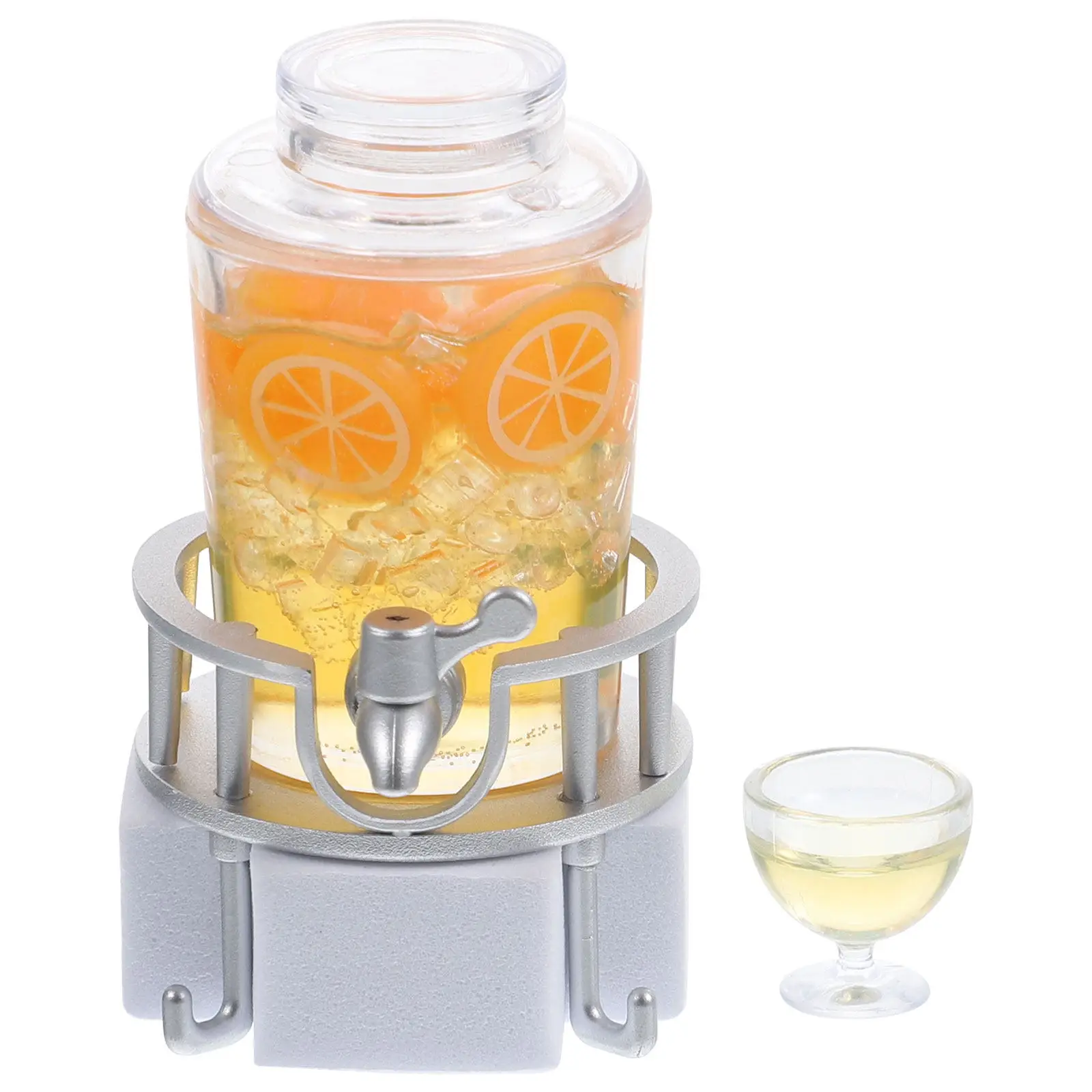 

Mini House Drink Decor Miniature Juice Barrel Resin Plastic Decorative Drink Dispenser for Tiny House Kitchen Bar Office Cafe