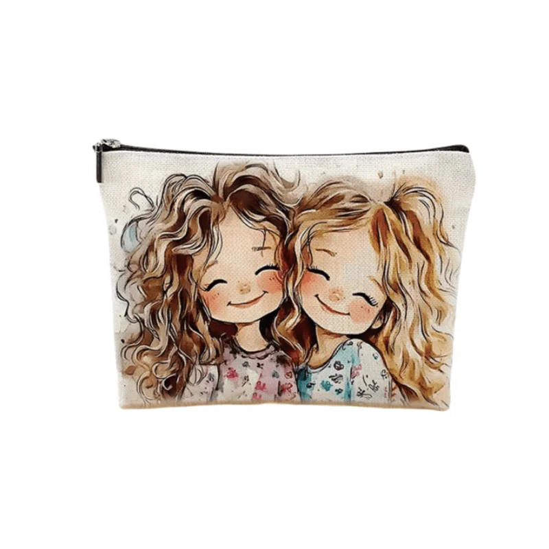 Borsa da viaggio portatile da 1 pezzo: borsa per cosmetici, accessori da viaggio, con motivo a cartoni animati, materiale in poliestere resistente, adatta per pendolarismo quotidiano, viaggi, uso all'aperto, borsa per cosmetici carina, regalo ideale per le giovani