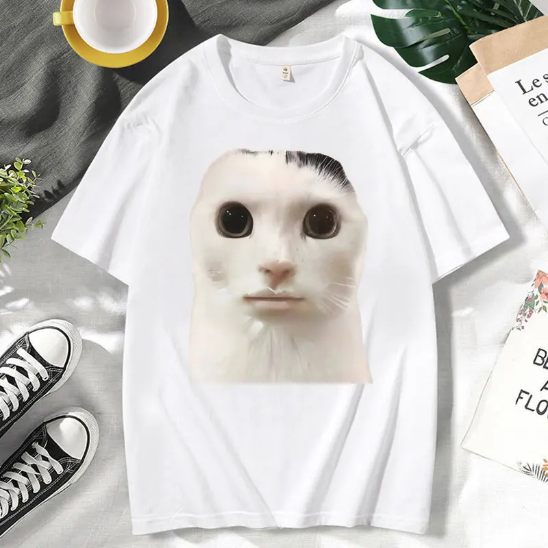 Goofy Ahh Cat Cute Funny Meme Graphic T Shirt 2024 Summer Cotton Oversized T-shirt Tops Men Women Fashion Short Sleeve T Shirts