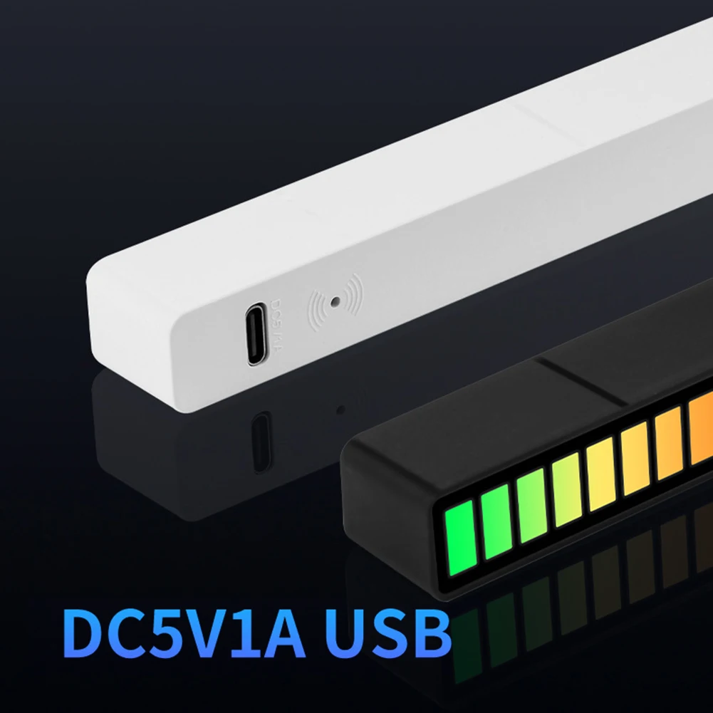 RGB قطاع ضوء التحكم الصوتي متزامن إيقاع ضوء صافي الأحمر الملونة الموسيقى جو مصابيح سيارة سطح المكتب حلية #3