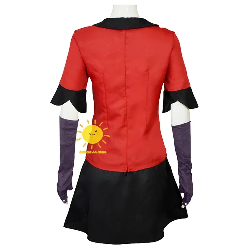 AD1 Hotel Anime Hazbin Vaggie Cosplay Kostüm Vaggie Uniform Cos Erwachsene Frauen Mädchen Party Teufel Radio Dämon Karneval Geburtstag5@rD ~