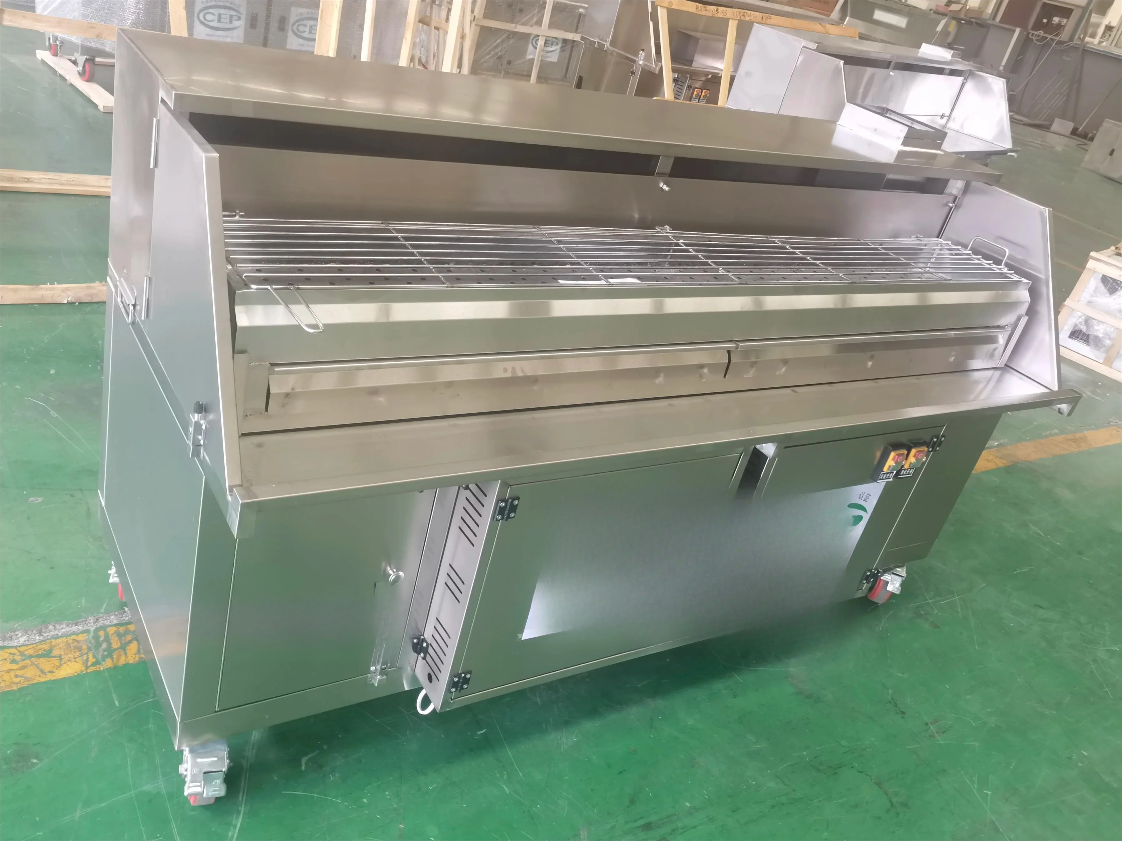 

Commercial smokeless grill Gas charcoal grill with professional exhaust