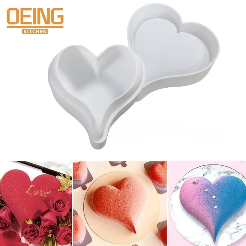 

Heart Cake Shape Silicone Design French Mousse Moulds For Baking Pan Chocolate Pastry Cake Bakeware Kitchen Decorating Tools