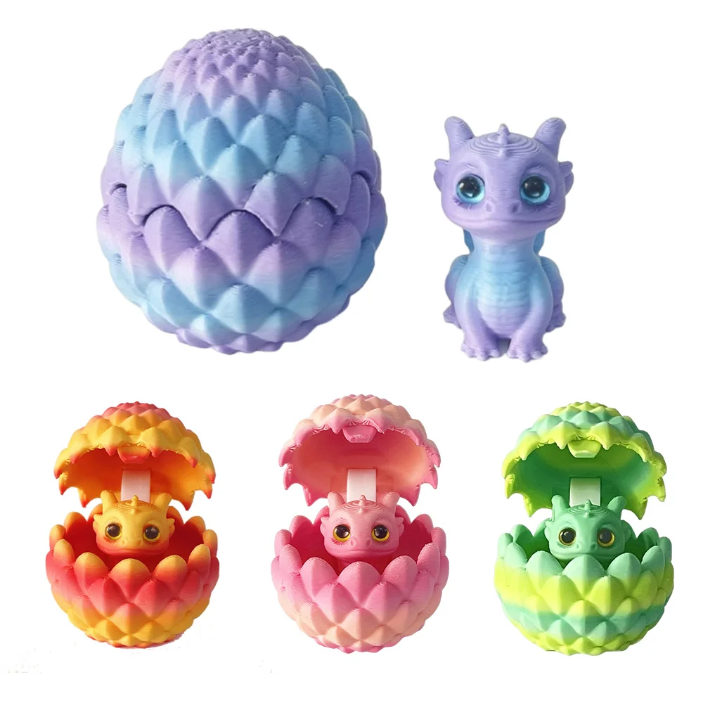 Huevo De Dragón Impreso En 3D Con Figura Articulada Dentro, 30 Cm De Largo, Disponible En Varios Colores