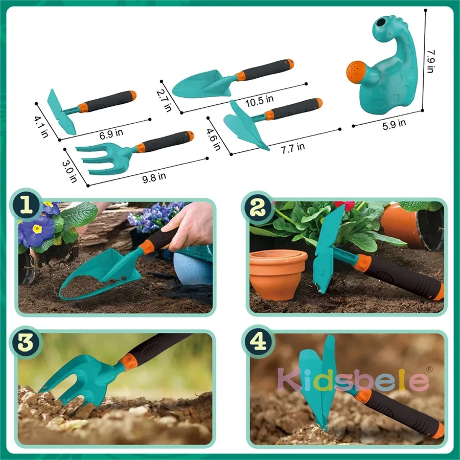 Gardening Tools for Kids Ages 2-4 Portable Watering Can Garden Planting Toys Outdoor Garden play Toys