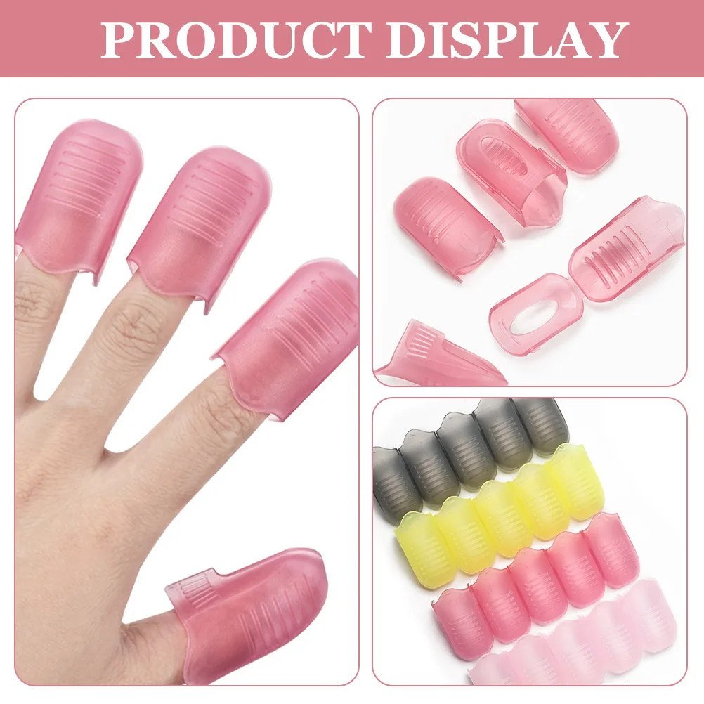 20 szt. Żelowych naklejek do usuwania lakieru hybrydowego, regulowane, zapewniające pewny chwyt na wszystkie palce, szybkie usuwanie, rozmiar podróżny, plastikowe klipsy do pudru do dipu.