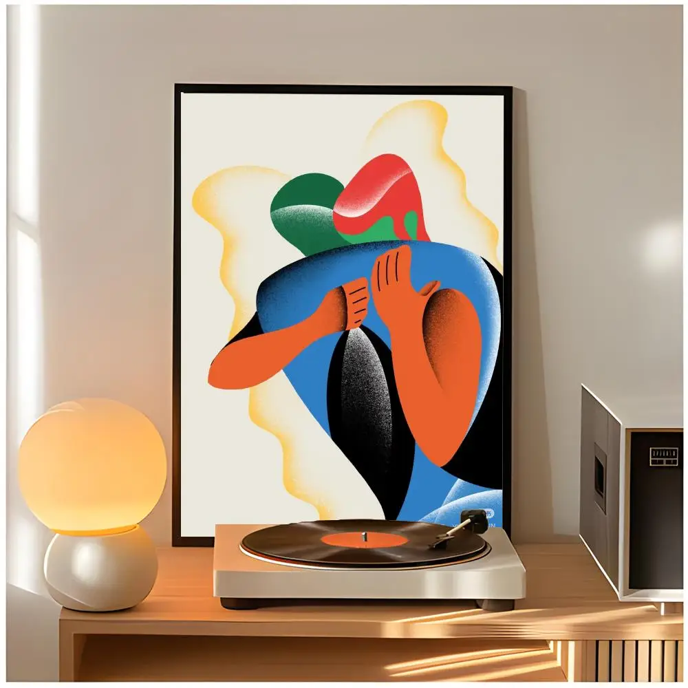 Warm Illustration Creative Warm Hug Illustration Poster Premium Wall Decor Modern Home Poster Unframed