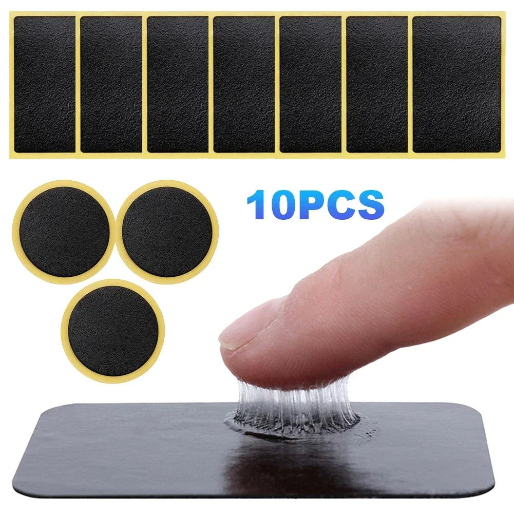 10 قطع من رقع إطارات الدراجة الخالية من الغراء | مجموعة أدوات تثبيت الطوارئ الفورية | حماية إطارات الدراجة