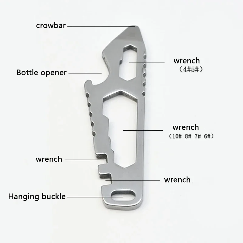 NEW MINI Multifunctional Tainless Steel Pry Bar, New Mini EDC Hex Wrench, Bottle Opener, Portable Outdoor Bicycle Repair Tool