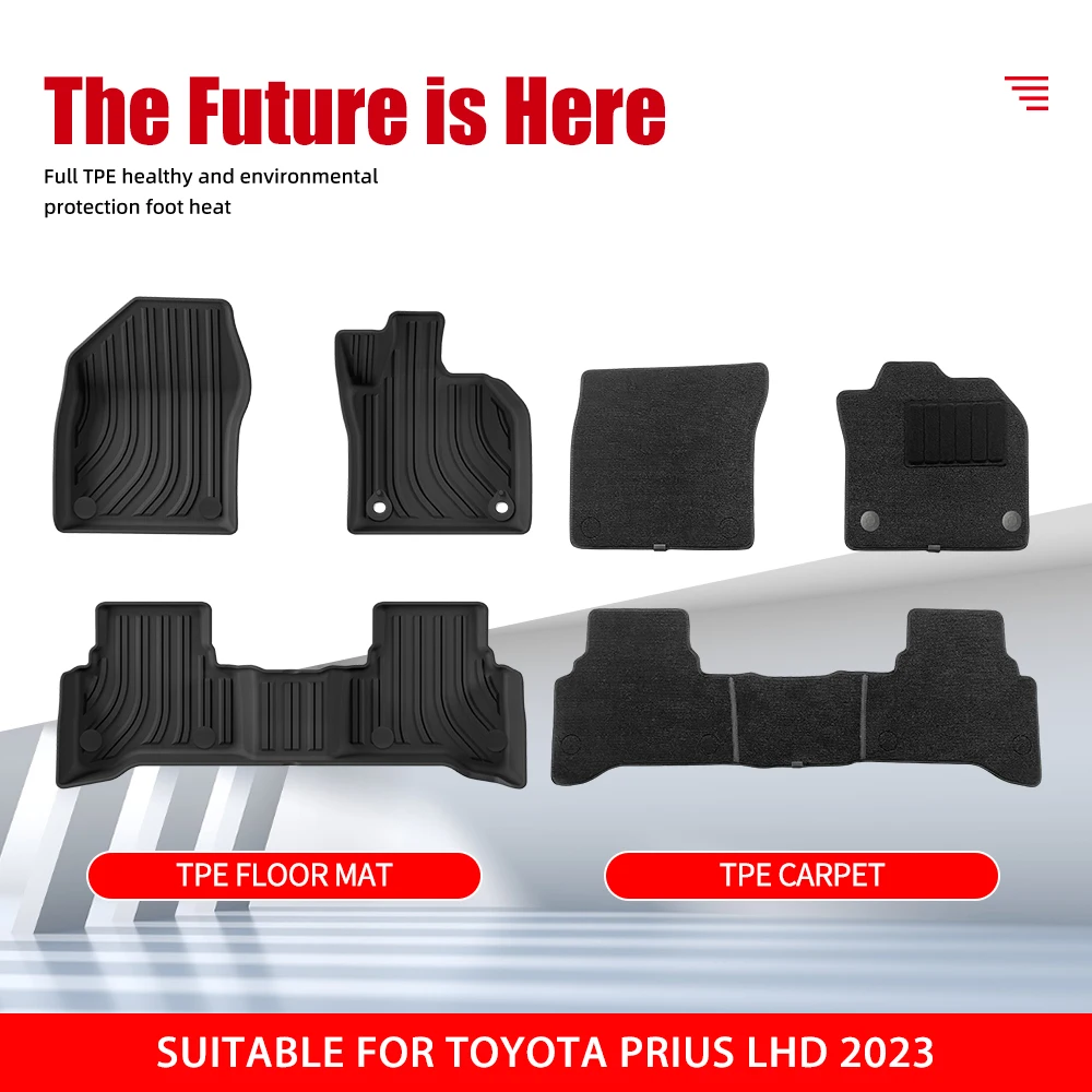 High Quality Car Mats for Toyota Prius 5th 60 Series 2023 TPE 3D Car Floor Mat Custom Waterproof Non-slip Car Carpet