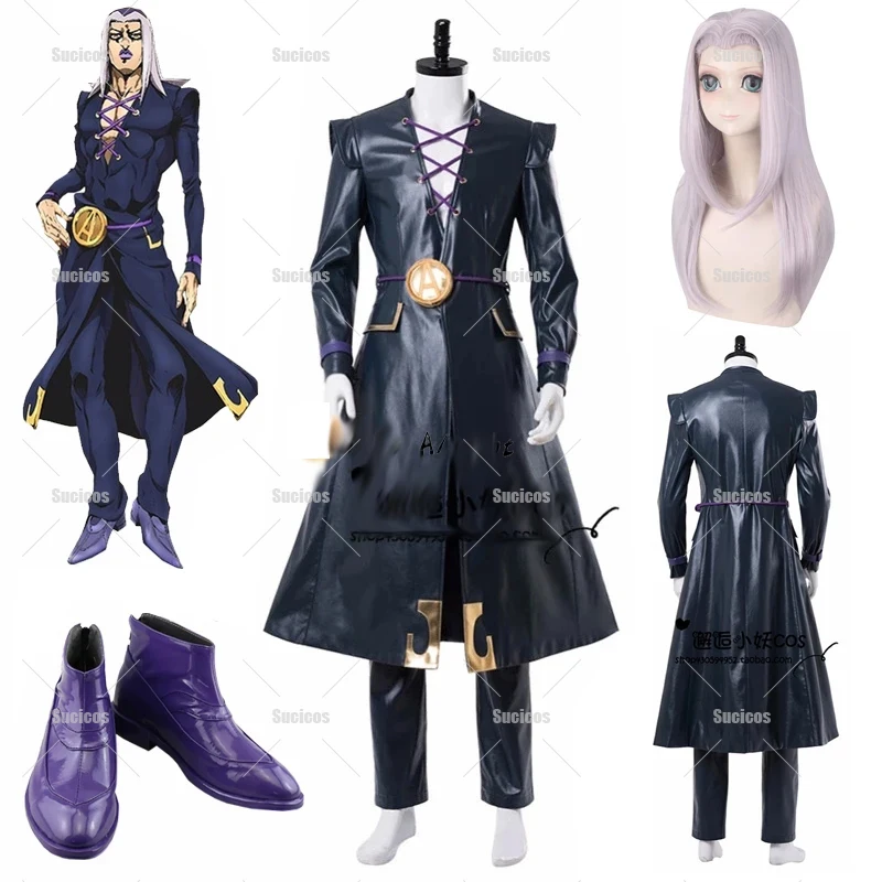 

JOJO's Bizarre Adventure Golden Wind Leone Abbacchio аниме косплей костюм униформа Хэллоуин карнавальные костюмы парик обувь реквизит