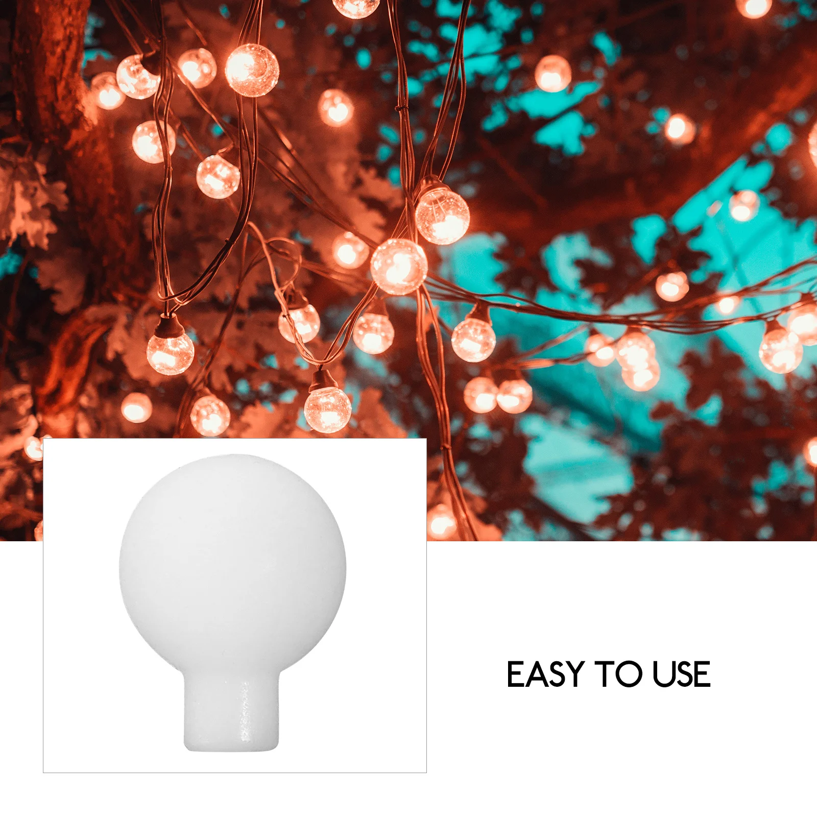 

100pcs LED Lamp Bead Shade String Light Lampshade Globe Cover Replacement Frosted Ball ABS Path Light Outdoor Decor Small Size