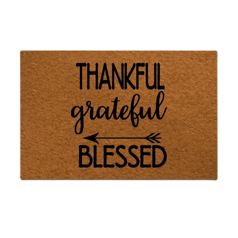 

Entrance Doormats Thankful Grateful Blessed Doormat Outdoor Porch Patio Floor Thanksgiving Christmas Holiday Rug Decor Home