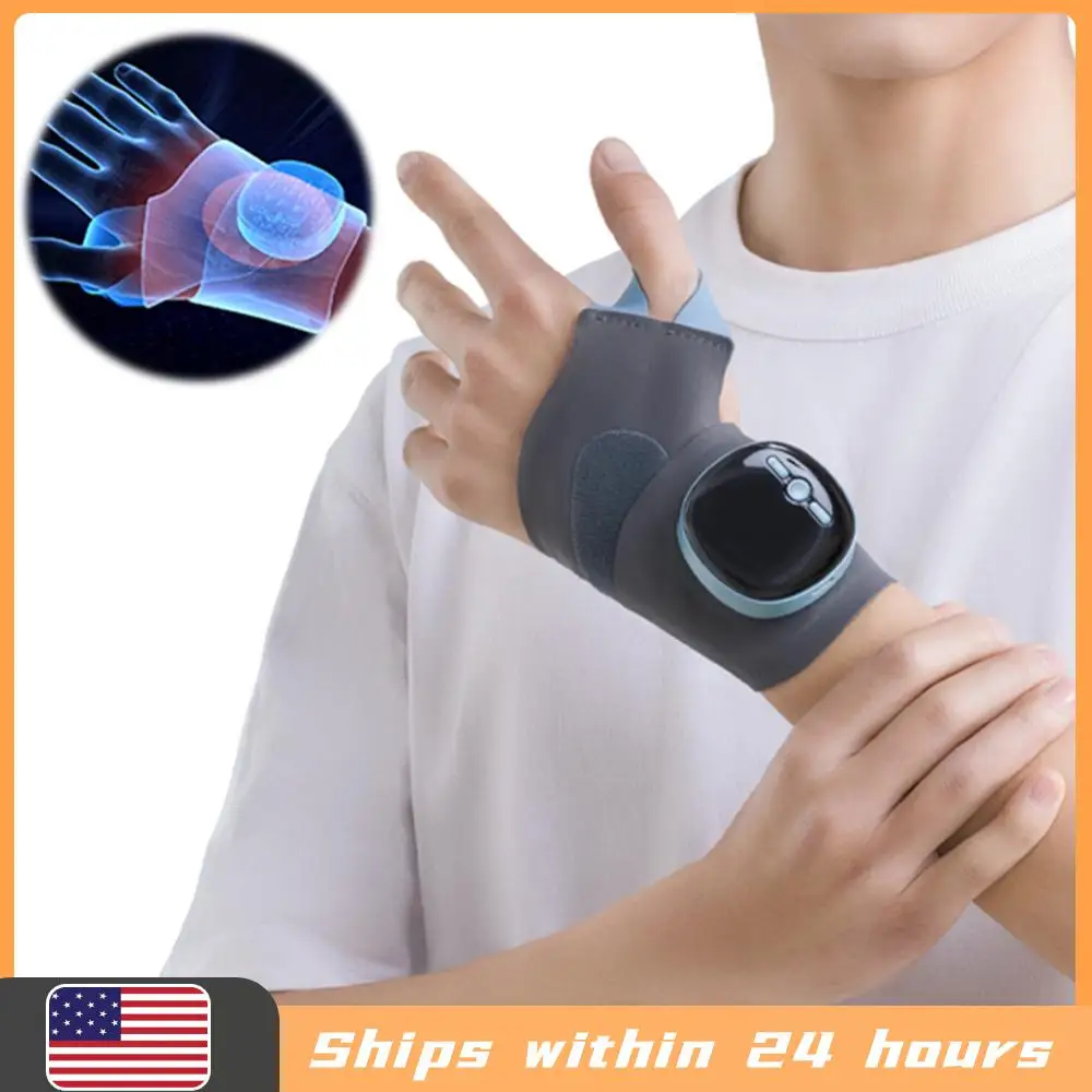 

EMS Wrist Guard Wrist Support Strap Smart Heating Wrist Protector Bandage 5 Modes 9 Levels Wrist Massage Wrap for Home Office