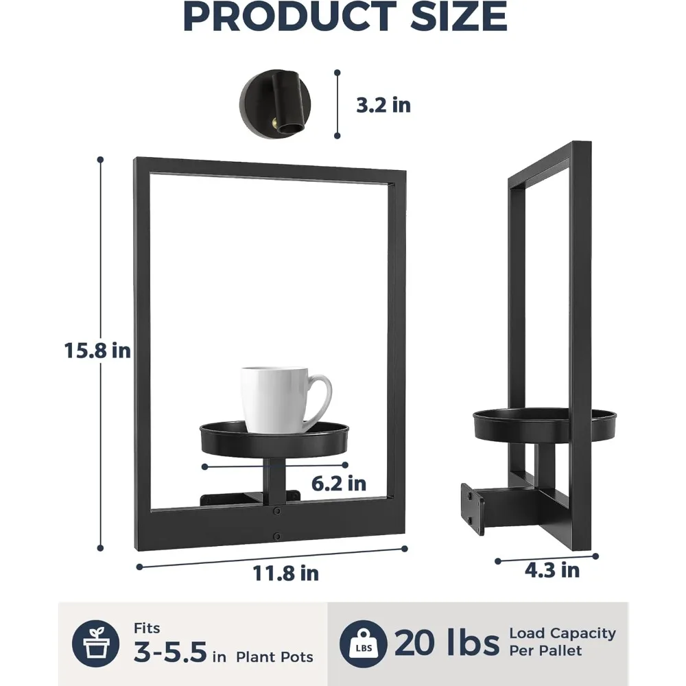 Maceteros de pared para colgar en interiores con luces de cultivo integradas para jardinería vertical