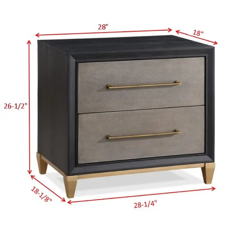 منضدة معاصرة من الخشب الداكن مع أجهزة ذهبية مصقولة وأرجل مدببة، درجين، هيكل خشبي #3