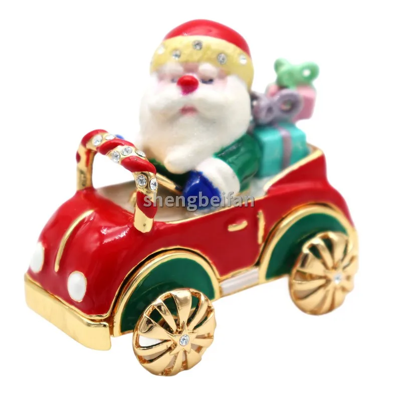 

Metal Craft Enamel Ornament car figurine Jewelry Box Counter Decoration Bithday Gift Trinket Box For Home Decoration