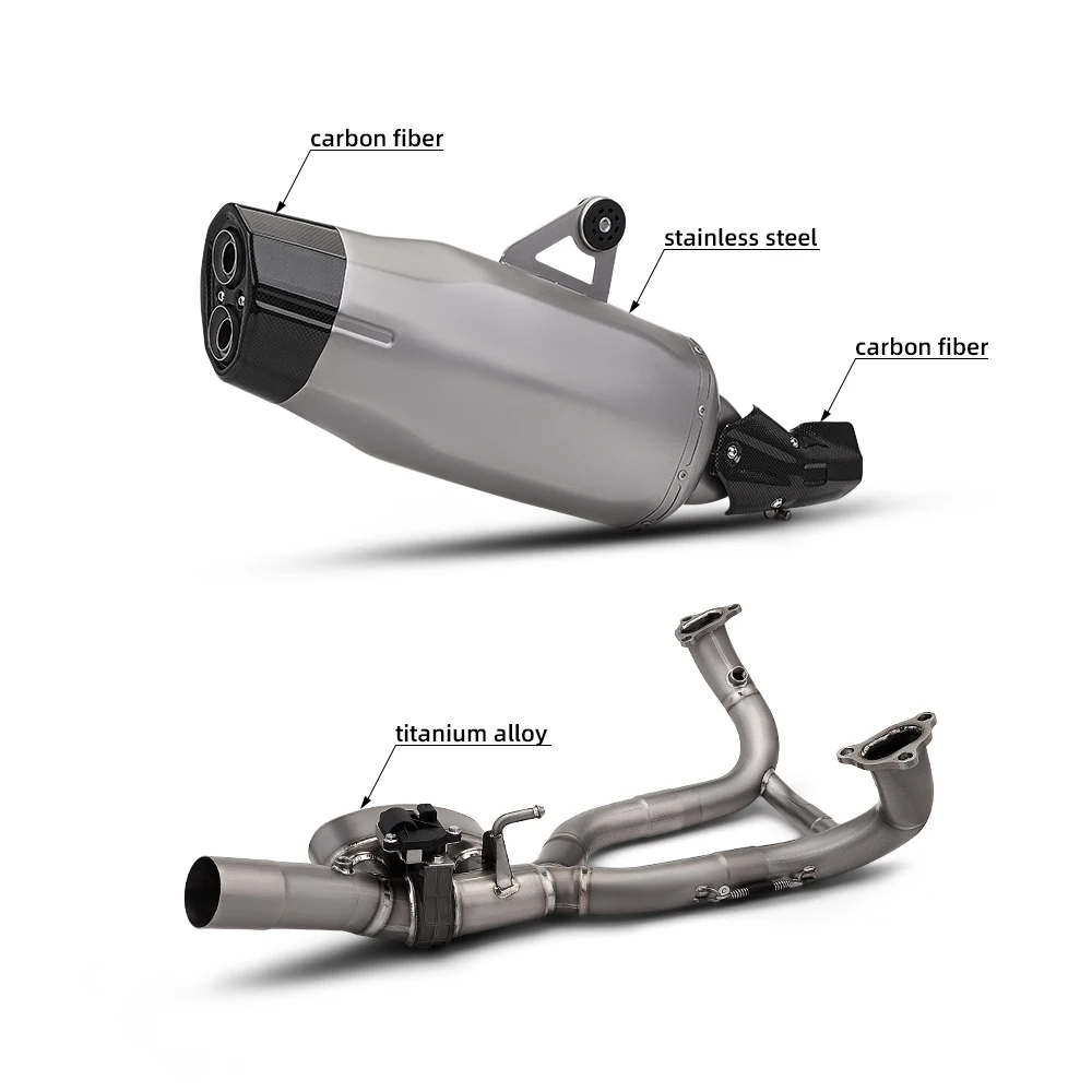 High Quality Motorcycle Exhaust Escape Carbon Fiber Muffler Front Mid Link Pipe For R1250GS ADV R1250 GS Adventure 2019-2023