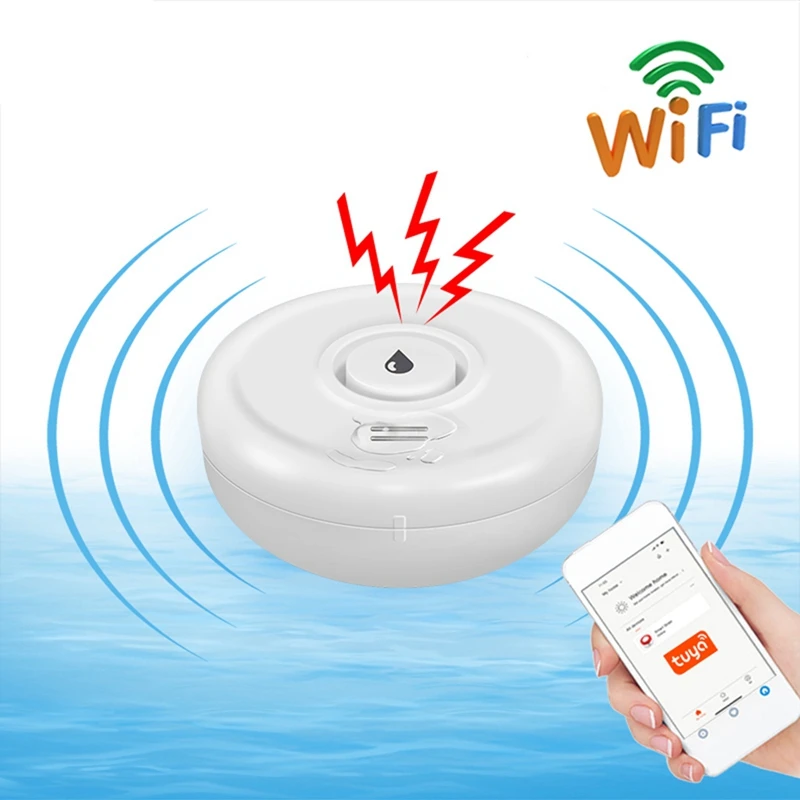 Tuya Wifi Flood Sensor Smart Life App Water Leak Sensor Detection Loudly Sound Alarm Linkage Alert Application