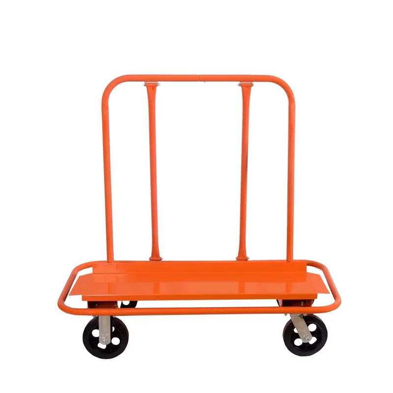 2026 Four Wheels Steel Hand Cart Platform Trolley for Warehouse Green Stainless Industrial Color