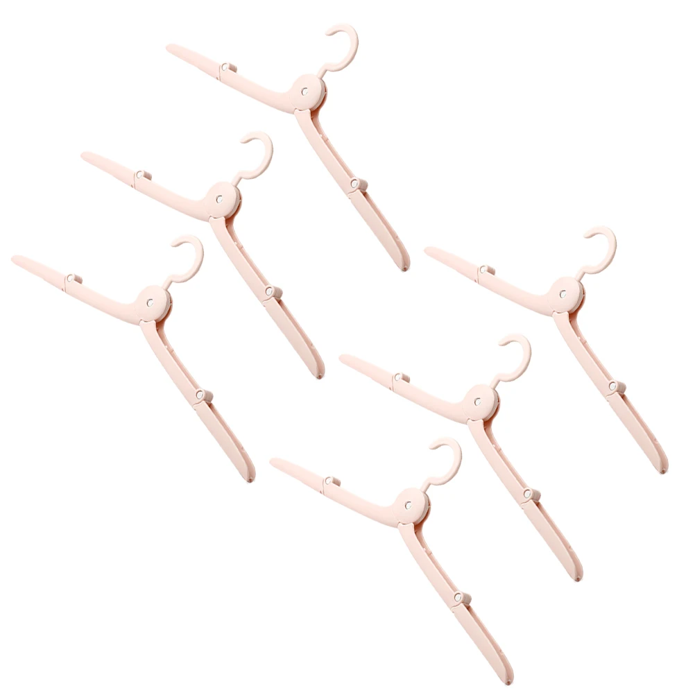 

6pcs Foldable Hangers Space Saving Portable Clothes Rack Collapsible Aluminum Travel Hanger Drying Racks for Closet Wardrobe