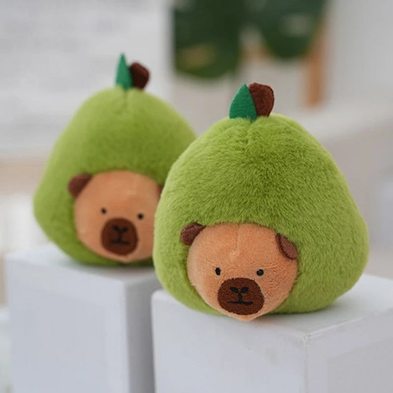 Llavero colgante de aguacate Capybara para coche, muñeco de juguete de felpa, adornos colgantes, novedad