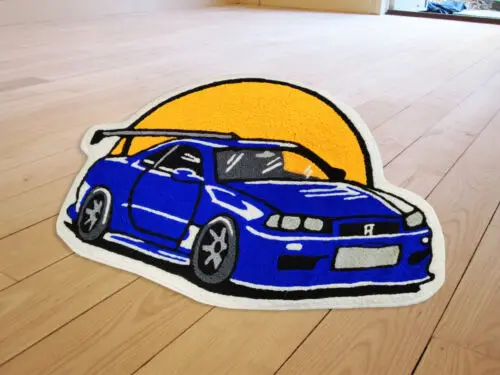 

Custom Japanese Car JDM Nissan GTR Floor Mat Living Room Rug Bedroom Area Carpet