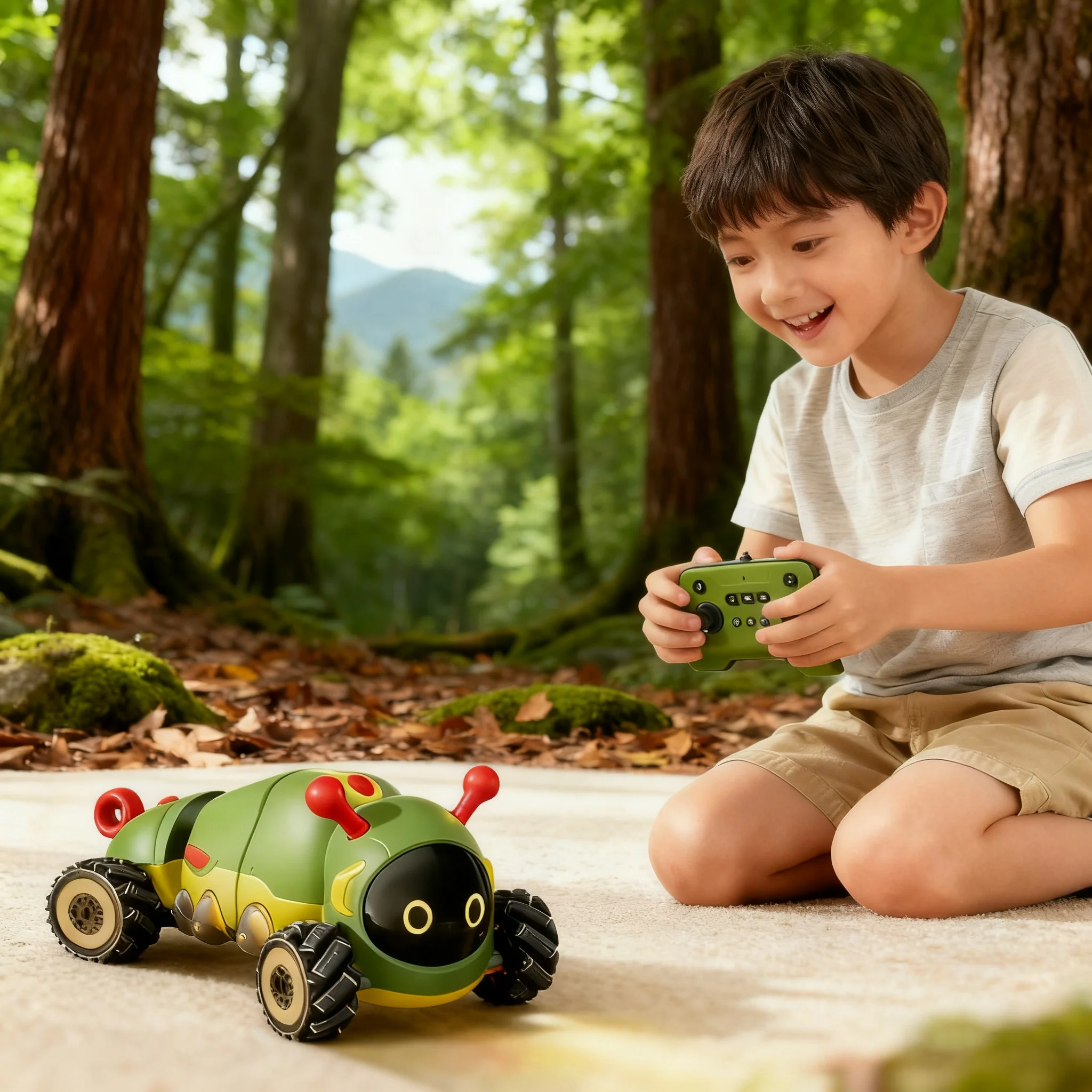 รถบังคับวิทยุรูปสัตว์ RC อัจฉริยะ ขับเคลื่อน 4 ล้อ พร้อมไฟสเปรย์ ของเล่นไฟฟ้าสำหรับเด็ก