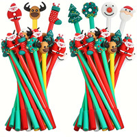 50 PCS Christmas Theme Red Green Series Gel Ink Pen Novelty Christmas Rollerball Pens Characters Stick Pen Xmas Gift for Student