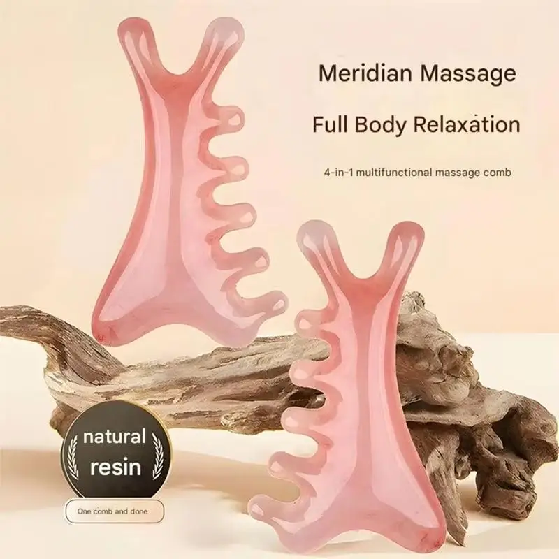Feinzahn-Kratzkamm für Meridianmassage, Kleiner Delfin Gua Sha Massagekamm, Entspannender Harz-Körpermassagekamm, Kopfmassage-Werkzeug – Detail 7