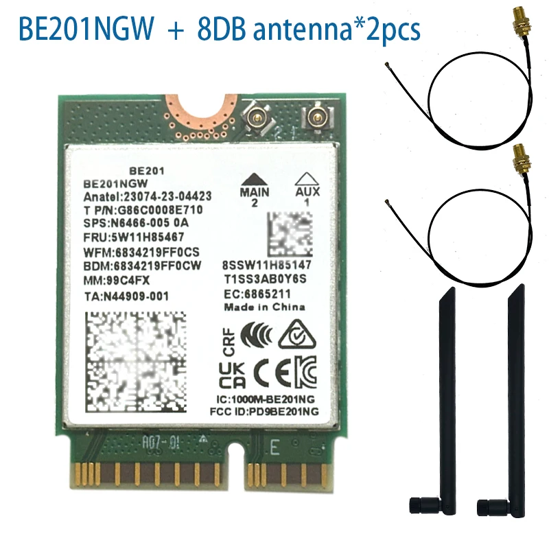 Karta bezprzewodowa Tri-Band WIFI 7 802.11BE BE201 BE201NGW 8774Mbps M.2 CNVIO 3 BT5.4 dla Win10/11 64-bit — zdjęcie produktu 5