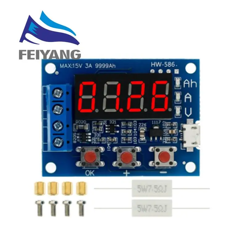 Tester di capacità della batteria al litio agli ioni di litio 1.2V 12V 18650 ZB2L3 + Tester di scarica del misuratore di capacità della batteria al