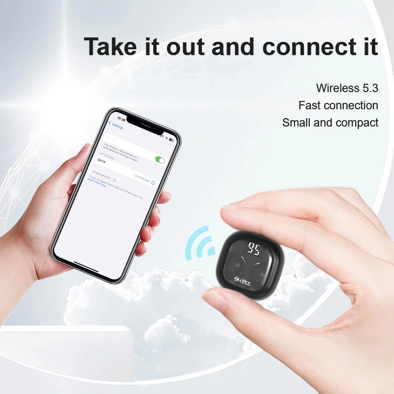 HiFi Music Earphone Wireless Headset Bluetooth 5.3 Headphones With Mic Mini In-Ear Earbuds Smart Touch Noise Reduction Earplug